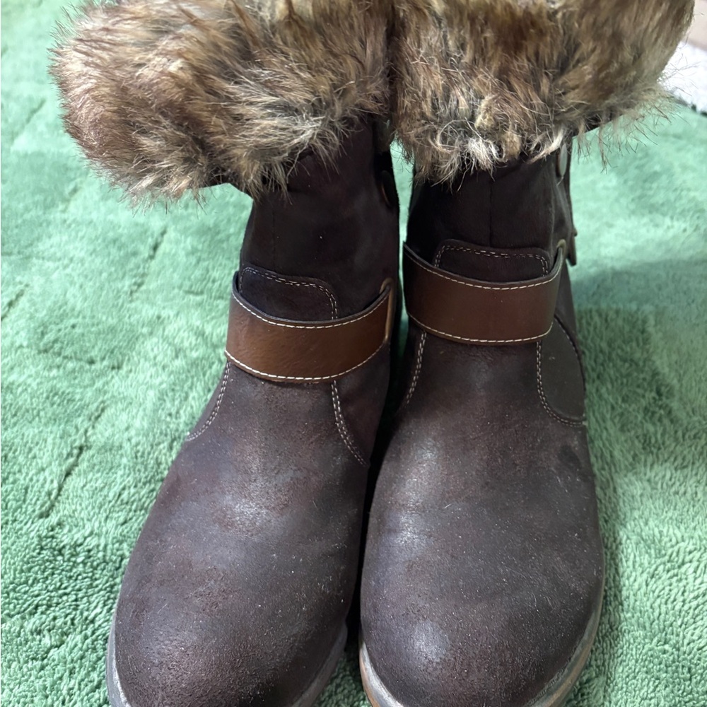 Madeline Chocolate Brown Fur-Lined Boots
